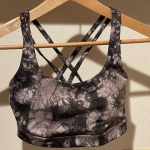 Lululemon athletica dark grey tie dye size 4 sports bra